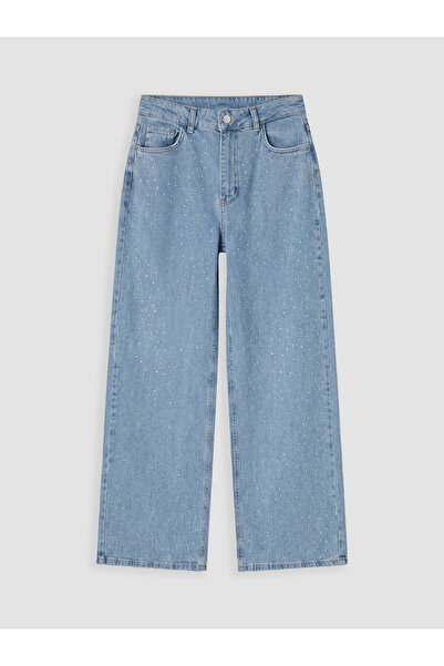 LC Waikiki Nevavm Stoned Wideleg Women's Jean Trousers with a Difference