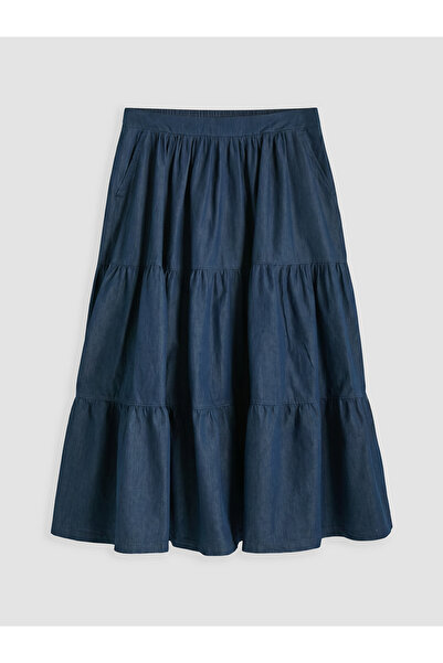 LC Waikiki Nevavm Farklıya Lastiği Elastic Waistband Jean Skirt