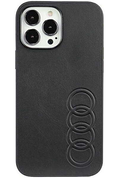 Audi Πίσω Κάλυμμα Δερμάτινο / Πλαστικό Μαύρο (iPhone 13 Pro Max) Κωδικός: AU-...