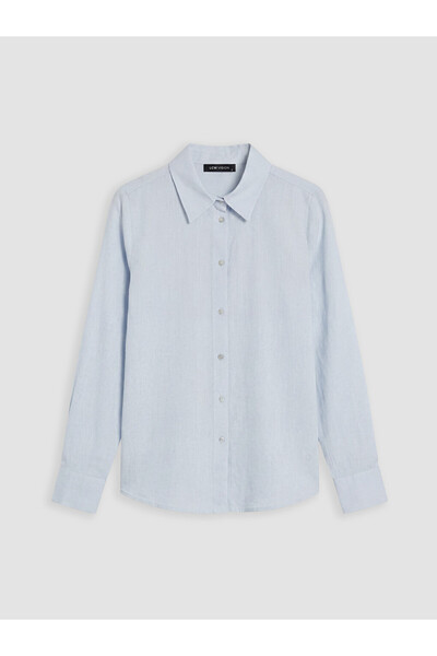 LC Waikiki Blue Women's Linen Shirt