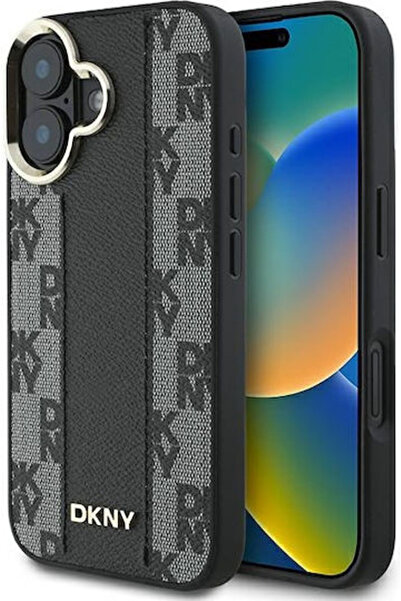 Dkny Καρό Σχέδιο Πίσω Κάλυμμα από Συνθετικό Δέρμα Μαύρο (iPhone 16) Κωδικός: ...