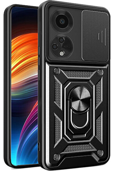 Techsuit Camshield Πίσω Κάλυμμα Πλαστικό / Σιλικόνη Μαύρο (Oppo A98) Κωδικός:...