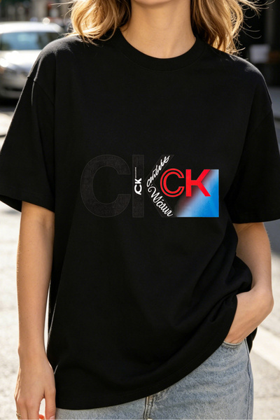 Fleck Womens T Shirts Ck Jackets Wannabe Logo Print Casual Streetwear Style B...