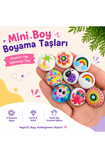 MİRAY FLOWERS HEDİYELİK 10 Adet Mini Boy Boyama Taşları
