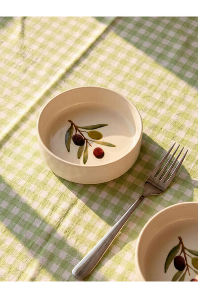 LC Waikiki Mixed Olive Branch Patterned Ceramic Bowl Set of 2