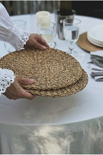 ETERNAL SUNSHINE 2-Pack Imported Thick Wicker Placemat 35 cm – Natural Woven ...