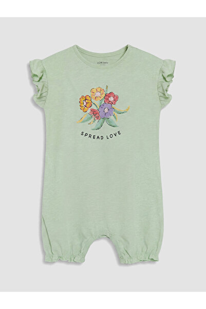 LC Waikiki Ruffled Printed Baby Girl 2-Piece Jumpsuit