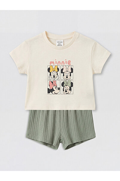 LC Waikiki Rmz Gi̇yi̇m Farkiyla Cute Mouse Printed Baby Girl Set