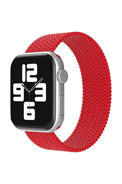 OEM Λουράκι Apple Watch 42 44 45 49mm Πλεκτό Solo Loop M Κόκκινο