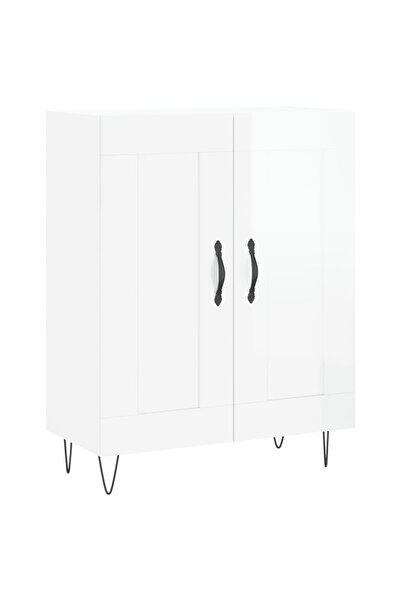 vidaxl Servantă, alb extralucios, 69,5x34x90 cm, lemn compozit