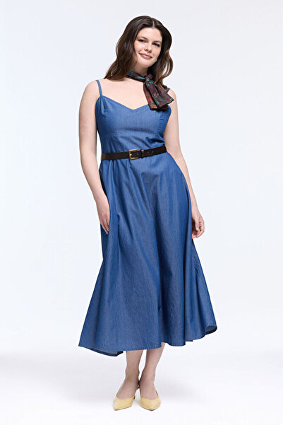 Love My Body Denim Kolsuz Elbise