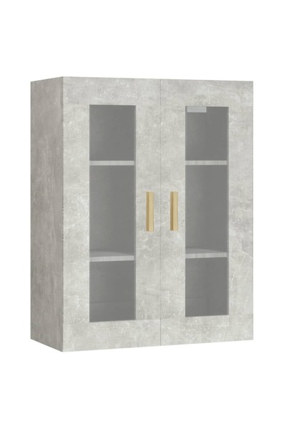 vidaxl Dulap de perete suspendat, gri beton, 69,5x34x90 cm