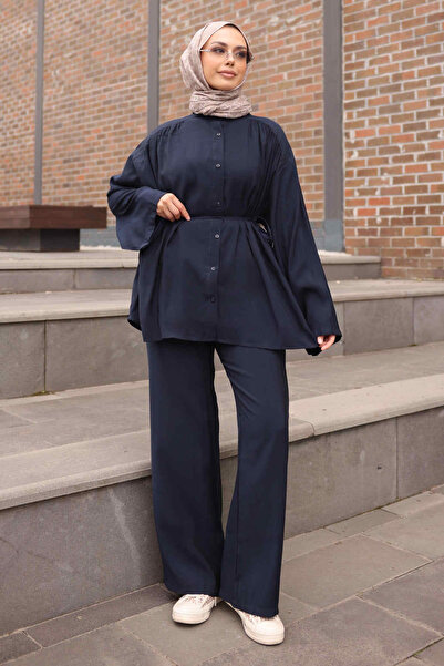 İmajButik Navy Blue Shirt and Trousers Modal Suit