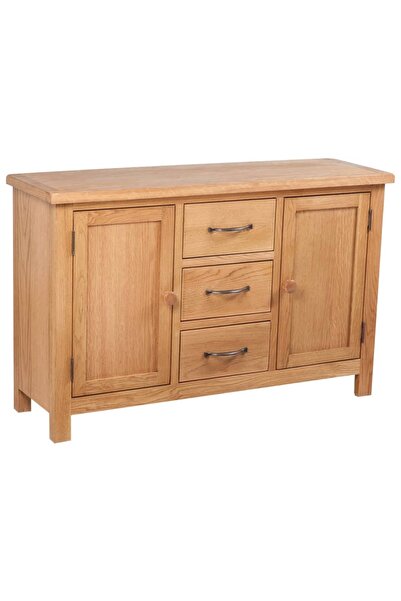 vidaxl Servantă cu 3 sertare, 110 x 33,5 x 70 cm, lemn masiv de stejar
