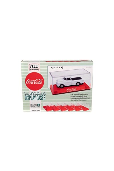 AutoWorld Set de 6 vitrine din plexiglas Coca-Cola la scară 1:64 de la Auto W...