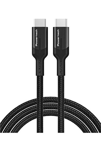 POWERTECH Πλεγμένο Καλώδιο USB 3.2 USB-C Αρσενικό - USB-C 60W PD Μαύρο 1μ PTR...