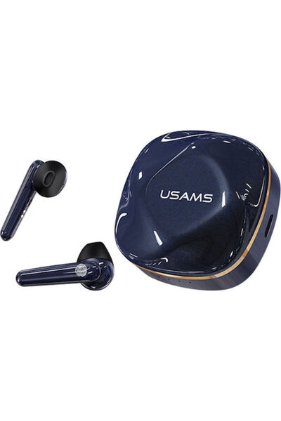 Usams BHUSD02 Ακουστικά Bluetooth Handsfree με Θήκη Φόρτισης Μπλε