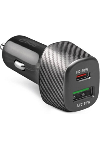 SBS Φορτιστής Αυτοκινήτου 25W με Θύρες: 1xUSB 1xType-C Μαύρο Χρώμα Κωδικός: C...