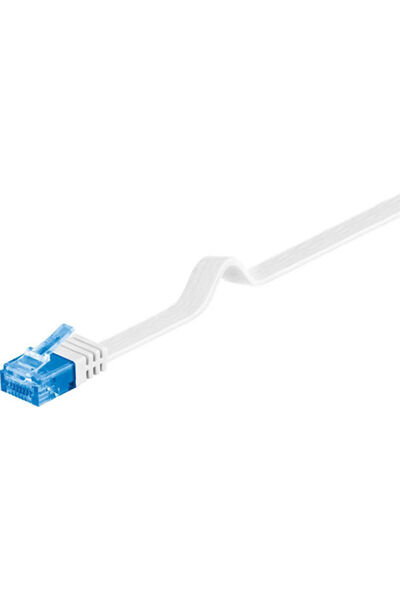 goobay Επίπεδο Καλώδιο Ethernet U/UTP Cat.6a (Gigabit) 15μ Λευκό Κωδικός: 96380