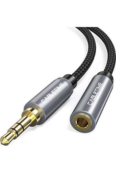 Cabletime Καλώδιο Jack 3.5mm, Αρσενικό 3.5mm - Θηλυκό 3.5mm, Μαύρο, 1.8μ, Με ...