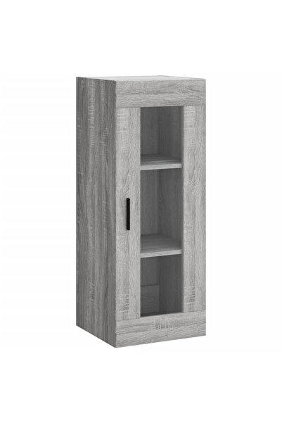 vidaxl Dulap montat pe perete, gri sonoma, 34,5x34x90 cm