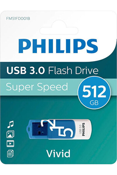 Philips Vivid Edition 512GB USB 3.0 Στικάκι Μπλε