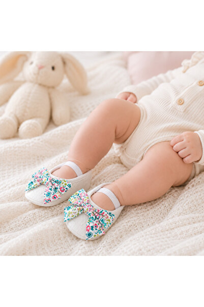 Generic Baby Girl Bow Decorated Soft Fabric Shoes 0-3 Months