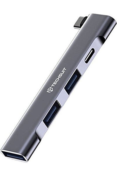 Techsuit Διανομέας USB 3.0 4 θυρών με σύνδεση USB-C Γκρι Κωδικός: HUB015;H12