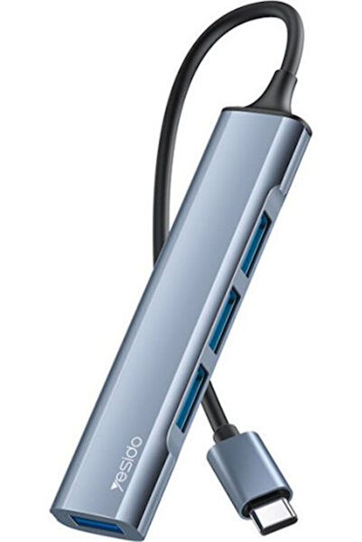 Yesido Διανομέας USB 3.0 4 θυρών με σύνδεση USB-C, Γκρι