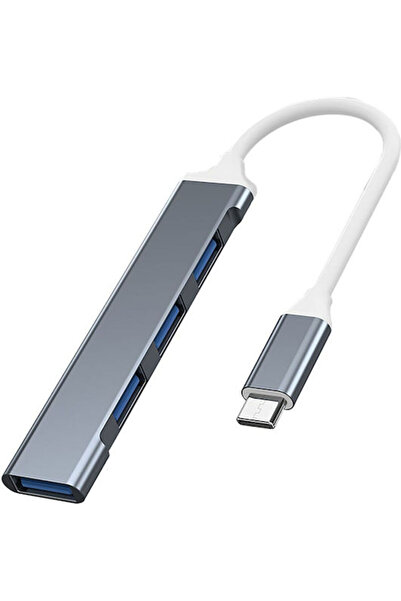 Vakoss Διανομέας USB 4 Θυρών USB 2.0 με Σύνδεση USB-C Ασημί Κωδικός: TC-4125X