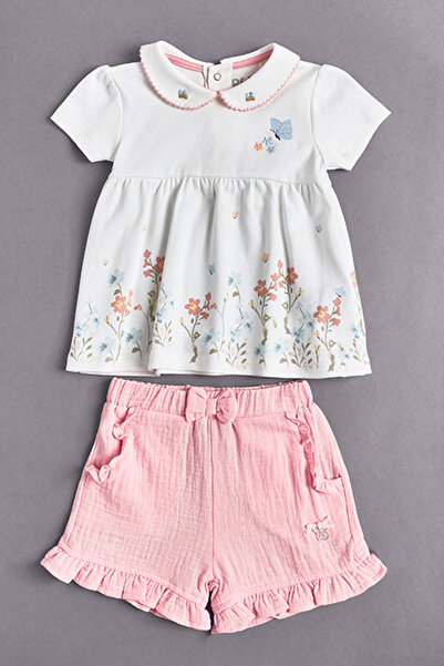 R&B Embroidered Top and Shorts Set