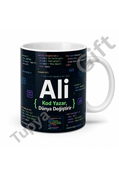 Tupya Gift Yazılımcıya Hediye İsme Özel Baskılı Kupa Bardak Programcı Develop...