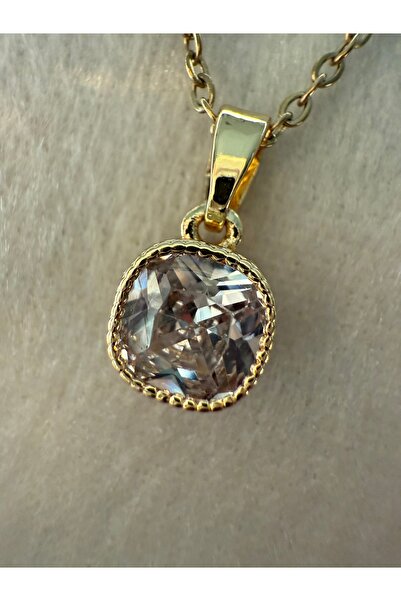 PALICE Steel Gold Baguette Square Stone Vintage Necklace