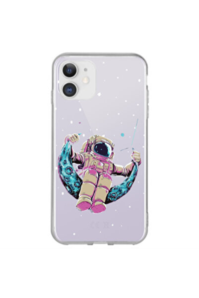 Other Apple iPhone 12 Astronaut swinging on the moon Transparent Silicone TPU...