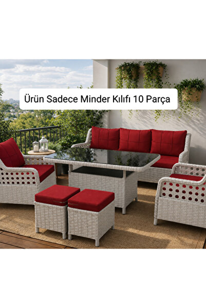 Rattano Garden Minder Kılıfı 10 Parça Rattan & Çay seti