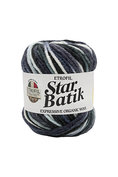 Etrofil Fir de tricotat Star Batik Negru Antracit Gri Alb 75% Acrilic Premium...