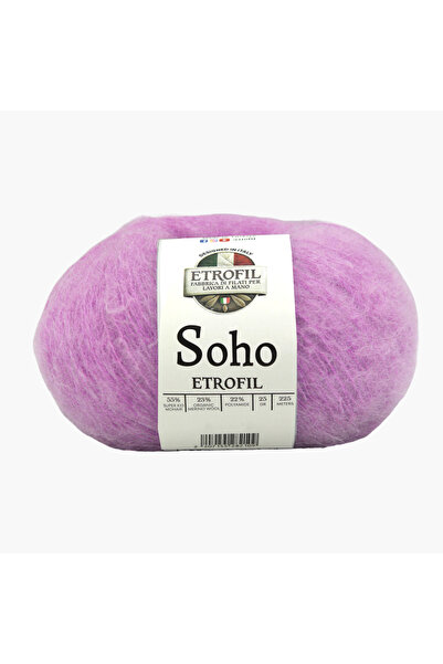 Etrofil Soho Knitting Yarn Orhidee Violet 55% Super Kid Mohair 23% Lână Merin...