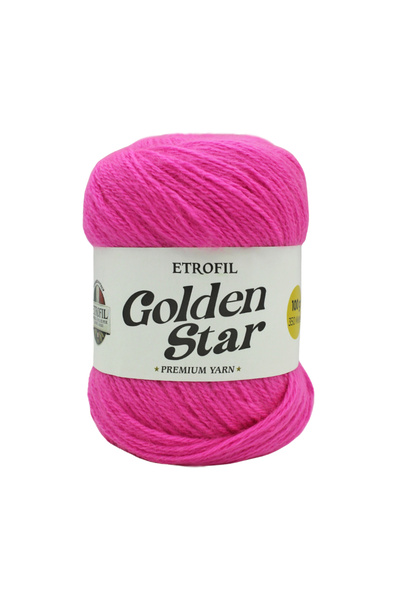 Etrofil Golden Star Knitting Yarn Fuchsia 75% Premium Acrylic 25% Organic Mer...