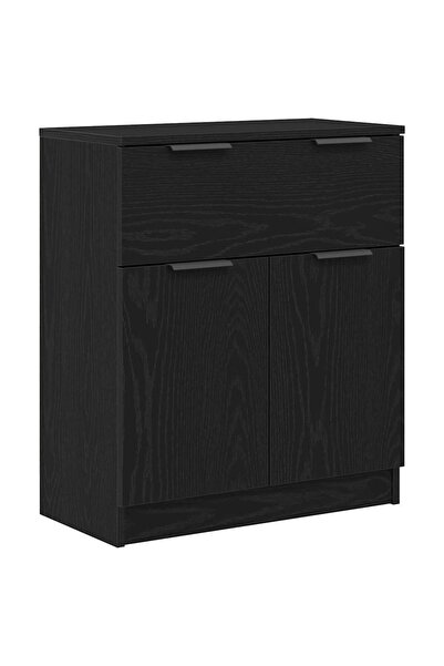 vidaxl Bufet cu sertar Stejar Negru 60 x 30 x 70 cm Lemn compozit