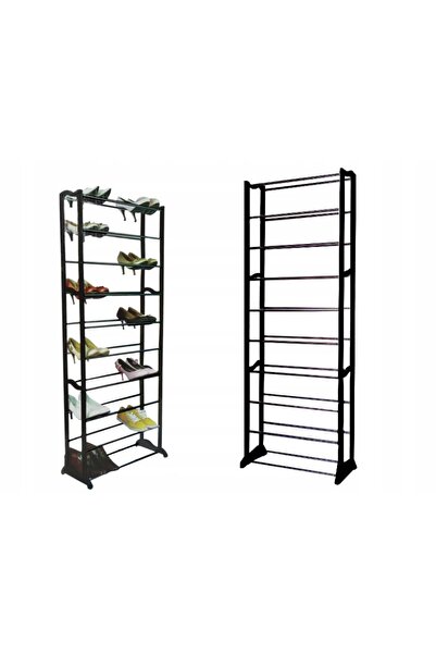 OEM Metallic shoe rack for 30 pairs, shoe shelf with 10 shelves, footwear org...