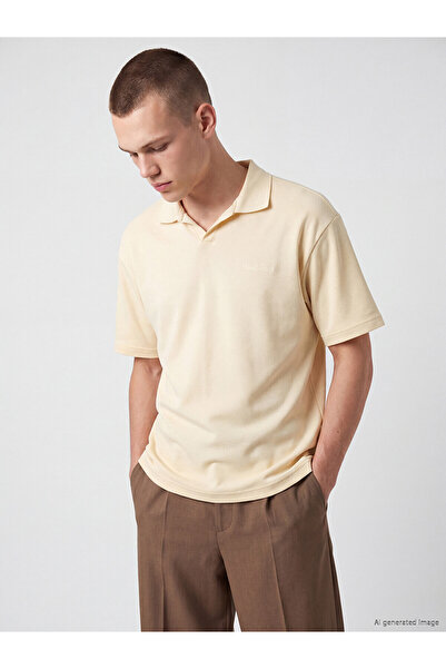 LC Waikiki Nevavm Men's Polo Collar Embroidered T-Shirt with a Difference