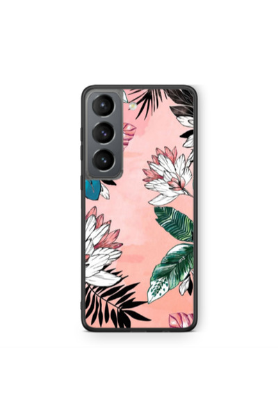 Other Samsung S21 PLUS Tropical flowers Black Glossy Θήκη