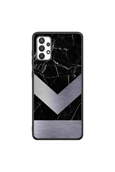 Other Samsung A32 4G Marble Arrow Down Black Glossy Θήκη