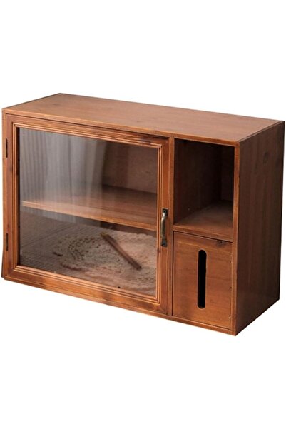Arabest Solid Wood Countertop Cabinet, Glass Door Teacup Holder, 50x19.5x34cm...