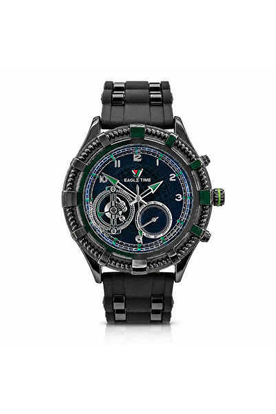 Watch EagleTime men's sports watch with black Belt and inserts ET07