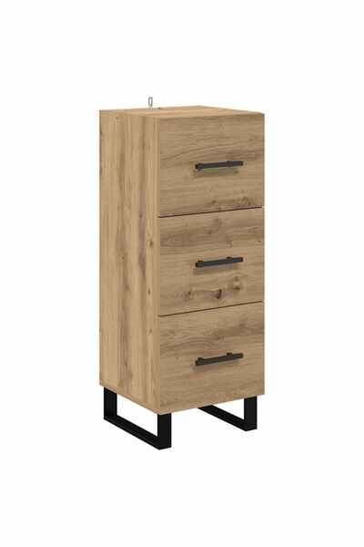 vidaxl Bufet cu sertar Stejar Artizanal 34,5 x 34 x 90 cm