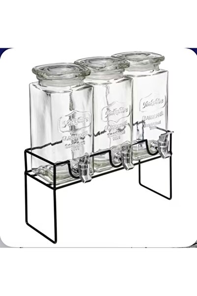 Generic 3Pcs Modern Design Clear Beverage Dispenser Set