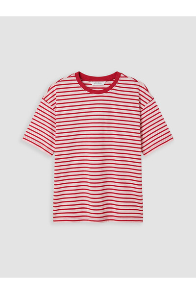 LC Waikiki Nevavm Striped Oversize Women's T-Shirt with a Difference