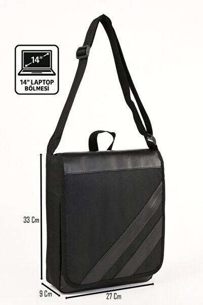 WANDER BAG Унисекс 14-инчова чанта за лаптоп през рамо с отделение за ежеднев...