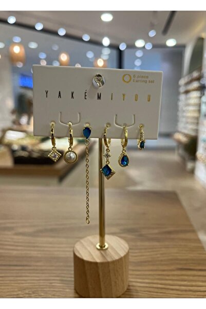 nunu takı Yakemiyou Blue Stone Six-Piece Earrings